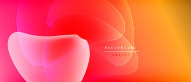 Soyut sıvı şekilleri, canlı gradyanlar. Kırmızı, turuncu renkler tasarımda baskın. Minimum metin mevcut, modern estetik.