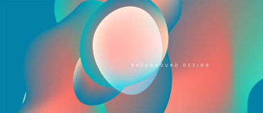 Soyut sıvı şekiller harmanlanarak canlı renk değişimleri yaratır. Yumuşak pembeler, maviler kompozisyona hakim. Modern tasarım ögesi.