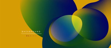 Soyut sıvı şekilleri örtüşür ve canlı renk değişimleri yaratır. Sarı, yeşil, mavi renkler kusursuz bir şekilde harmanlanır. Modern tasarım ögesi.