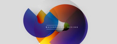 Soyut renkli şekiller örtüşür, dinamik görsel efekt yaratır. Gradyan renkler harmanlanır, modern arkaplan tasarımı oluşturulur.