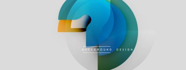 Soyut renkli daireler çakışıyor, dinamik görsel efekt yaratıyor. Arkaplanda metin arkaplan tasarımı var. Minimalist tarz, modern estetik.