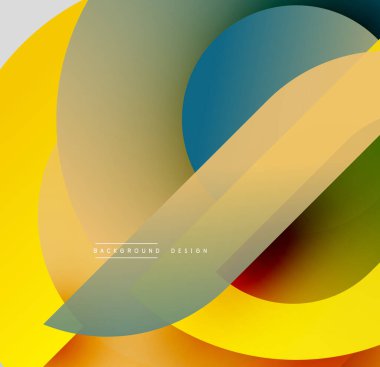 Soyut şekiller örtüşüyor, canlı renk değişimleri yaratıyor. Yumuşak kıvrımlar hareketi, modern tasarım estetiğini akla getiriyor.