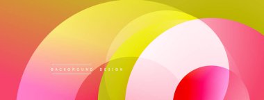 Soyut renkli çemberler örtüşüyor ve canlı bir gradyan arkaplan oluşturuyor. Modern tasarım elementleri enerji, dinamizm.