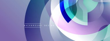 Soyut tasarım katmanlı daireler, gradyanlar içerir. Mor, mavi, deniz mavisi renkleri modern görsel efektler yaratır. Yumuşak geçişler, dinamik kompozisyon.
