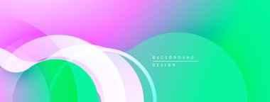 Soyut akışkan şekiller, canlı gradyanlar. Pembe, yeşil renkler dinamik görsel efekt yaratır. Modern tasarım ögesi.