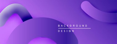 Soyut mor sıvı şekilleri örtüşür. Modern tasarım farklı renkler içerir, dinamik görsel efektler yaratır. Minimalist arkaplan.