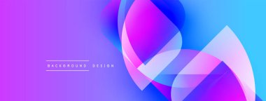 Soyut enerjik tasarım. Üst üste binen şekiller dinamik görsel efekt yaratır. Gradyan renkler pürüzsüz, modern estetik karışımı.