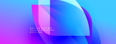 Soyut gradyanlar çakışıyor, dinamik görsel etki yaratıyor. Mavi, mor renkler kompozisyona hakim. Modern tasarım ögesi.