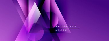 Soyut mor tasarım geometrik şekiller, gradyanlar içerir. Dijital projeler ve sunumlar için modern arkaplan uygun. Minimalist estetik.