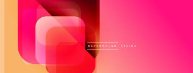 Soyut geometrik şekiller, canlı renkler, modern tasarım. Pembe, turuncu renkler dinamik görsel efekt yaratır. Yumuşak gradyanlar mevcut katmanlı bileşim.