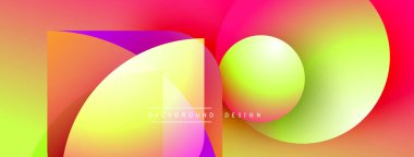 Soyut enerjik tasarım. Üst üste binen şekiller dinamik renk değişimleri yaratır. Modern estetik, arka planlar ve sunumlar için uygun..