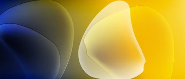 Soyut şekiller mavi ve sarı renkleri harmanlıyor. Yumuşak gradyanlar yumuşak görsel efekt yaratır. Minimalist tasarım, sakin duyguları çağrıştırır..