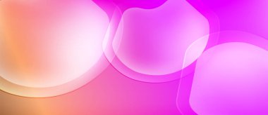 Soyut arkaplan yumuşak, akışkan şekiller içerir. Renkler şeftaliden canlı pembeye karışıyor. Yumuşak eğimler ışık efekti yaratır.