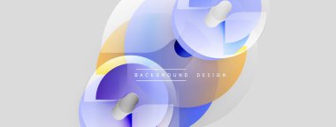 Soyut şekiller örtüşür, dinamik görsel etki yaratır. Yumuşak renkler harmanlanarak modern arkaplan tasarımı oluşturur. Açık gölgeler derinlik ekler.