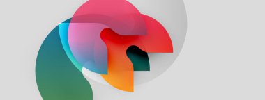 Soyut renkli şekiller örtüşür, dinamik görsel efekt yaratır. Yumuşak eğimler karışır ve sıvı bileşimi oluşturur. Minimalist tasarım.