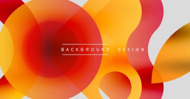 Soyut daireler üst üste binerek sıcak renk eğimleri yaratıyor. Modern tasarım turuncu, kırmızı, sarı renklere sahiptir. Geçmişi akıcılık ve dinamizmi akla getiriyor..