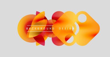 Soyut sıvı şekiller, canlı turuncu, kırmızı renkler. Modern tasarım elemanı açık gri arkaplan üzerinde. Metin arkaplan tasarımı okur.