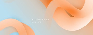 Soyut arkaplan turuncu, mavi katmanlı. Yumuşak gradyanlar modern, minimalist tasarım yaratır. İnce gölgeler derinlik ekler.