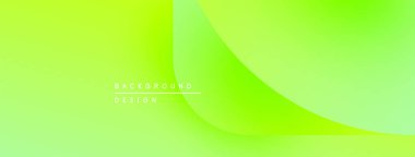 Parlak yeşil eğimli arka plan. Üst üste binen şekiller dinamik görsel efekt yaratır. Metin arka plan tasarımı okur. Basit, modern estetik..