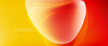 Soyut arkaplan özellikleri akan şekiller, sıcak renkler. Sarı, turuncu, kırmızı renkler dinamik görsel efekt yaratır. Modern tasarım ögesi.