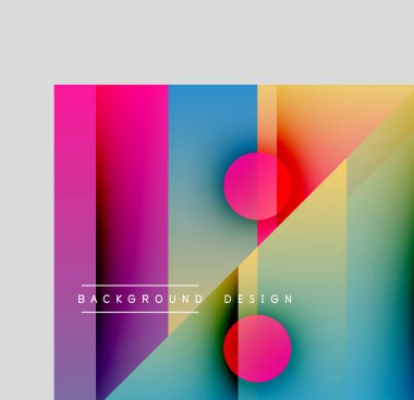 Soyut renkli katmanlar dinamik görsel efekt yaratır. Gradyan şekiller üst üste binerek modern arkaplan tasarımı oluşturur. Parlak renkler kompozisyona hakim.