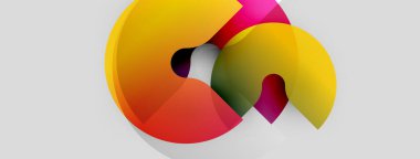 Soyut renkli tasarım, üst üste binen daireler. Gradyan renkler harmanlanarak, dinamik görsel etki yaratır. Modern, sanatsal kompozisyon.