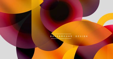 Soyut sıvı şekilleri örtüşür ve canlı renk değişimleri yaratır. Sıcak tonlu modern tasarım kompozisyona hakim..