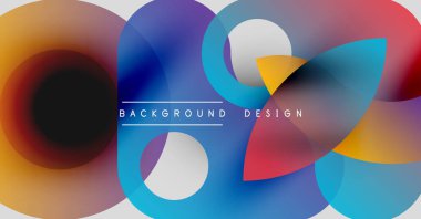 Soyut renkli çemberler dinamik görsel efektler yaratıyor. Metin, kompozisyon içerisindeki arkaplan tasarımını okur.