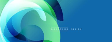 Soyut mavi, yeşil gradyanlar akışkan şekiller oluşturur. Sancaklar ve arka planlar için modern tasarım ögesi uygun. Metin arkaplan tasarımı okur.