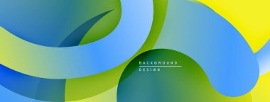 Soyut sıvı şekiller, canlı renklerin karışımı. Modern tasarım, pürüzsüz eğimler dinamik kompozisyon yaratır. Arkaplanda metin ögeleri.