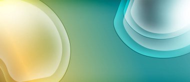 Soyut arkaplan yumuşak renk eğimlerine sahiptir. Şekiller üst üste binerek katmanlı görsel efekt yaratır. Yumuşak geçişler, sakinleştirici estetik.