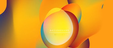 Soyut sıvı şekiller, canlı turuncu renkler baskın gelir. Gradyan renkler harmanlanarak dinamik arkaplan tasarımı oluşturur. Modern estetik.