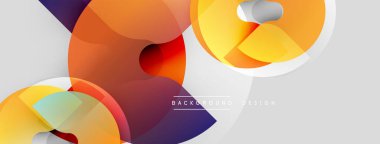 Soyut şekiller örtüşür, dinamik görsel kompozisyon yaratır. Sıcak renkler baskın gelir, serin gri aksanlarla tezat oluşturur. Modern tasarım ögesi.