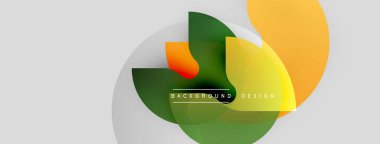 Soyut renkli şekiller örtüşür, dinamik görsel efekt yaratır. Arkaplan grafikleri, metin arkaplan tasarımı. Modern, temiz estetik.