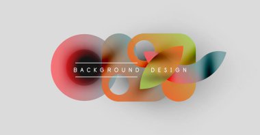 Soyut renkli şekiller örtüşüyor ve dinamik bir zemin oluşturuyor. Metin, kompozisyon içerisindeki arkaplan tasarımını okur. Minimalist stil.