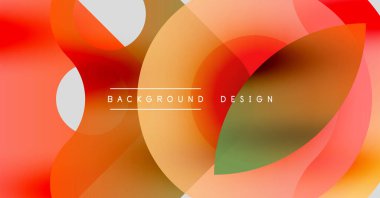 Soyut kompozisyon. Üst üste binen daireler, canlı renkler, gradyanlar dinamik görsel efekt yaratır. Modern tasarım ögesi.