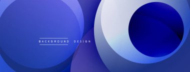 Soyut mavi daireler dinamik görsel efekt oluşturur. Modern tasarım arka planlar, sunumlar ve markalaşma için uygundur..