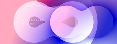 Soyut sıvı şekilleri örtüşür ve canlı bir arkaplan oluşturur. Yumuşak renkler karışır, hareket ve derinlik izlenimi verir. Modern tasarım ögesi.