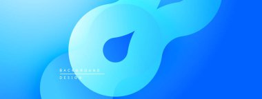 Soyut mavi sıvı şekilleri dinamik arkaplan yaratır. Gradyan katmanlar hareket, derinlik ve modern tasarım estetiğini gösteriyor..