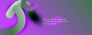 Soyut sıvı şekiller, mor renkler, eğim arkaplanı. Dijital projeler için modern tasarım öğesi. Yumuşak kıvrımlar, canlı renkler.