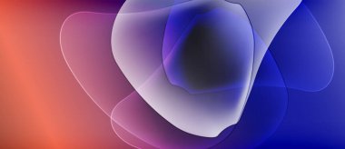 Soyut sıvı şekiller harmanlanarak canlı renk değişimleri yaratır. Yumuşak ışık yarı saydam formları aydınlatır, sakin bir atmosferi çağrıştırır..