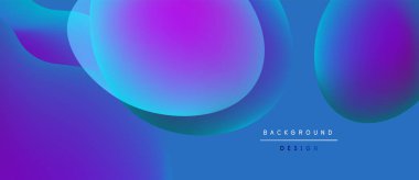 Soyut akışkan şekiller, canlı mavi mor gradyanlar. Modern tasarım, pürüzsüz kıvrımlar dinamik bileşim yaratır. Arkaplan ögesi.