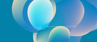 Soyut sıvı şekilleri örtüşür, parlak mavi gradyanlar yaratır. Modern tasarım hareketi, derinliği, pürüzsüz geçişleri çağrıştırıyor. Arkaplan teknoloji ve yenilik öneriyor.