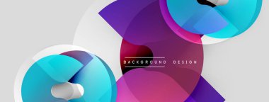 Soyut şekiller örtüşüyor, canlı renk değişimleri yaratıyor. Modern tasarım pürüzsüz geçişler, açık gölgeler ve dinamik bileşimlere sahiptir..