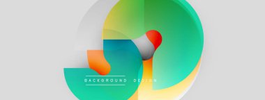 Soyut renkli tasarım. Üst üste binen şekiller dinamik görsel efekt yaratır. Değişik renklere sahip modern bir arka plan. Metin arkaplan tasarımı okur.