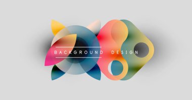 Soyut renkli örtüşen şekiller dinamik arkaplan oluşturur. Metin, kompozisyon içerisindeki arkaplan tasarımını okur. Basit, modern estetik..
