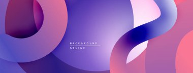 Soyut sıvı şekiller, canlı pembeler, morlar, maviler modern arka plan yaratır. Yumuşak gradyanlar dinamik görsel deneyim sunar.
