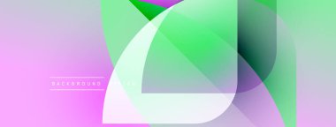 Soyut gradyanlar harmanlanarak geometrik şekiller oluşturur. Yumuşak pembeler, yeşiller modern görsel efektler yaratır. Minimalist tasarım, pürüzsüz geçişler mevcut.