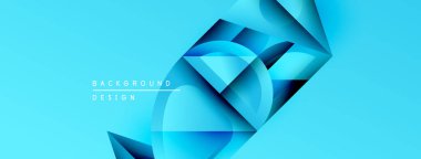 Soyut mavi tasarım. Geometrik şekiller, dinamik görsel efekt oluşturur. Çeşitli projeler için modern arkaplan.