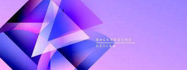 Soyut geometrik şekiller örtüşüyor, canlı mor ve mavi renkler yaratıyor. Modern tasarım, arka planlar ve sunumlar için uygun..